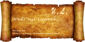 Urbányi Levente névjegykártya