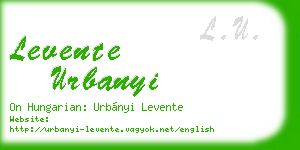 levente urbanyi business card