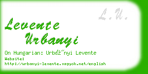 levente urbanyi business card